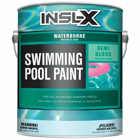 INSL-X BY BENJAMIN MOORE Insl-X Indoor and Outdoor Semi-Gloss Black Acrylic Swimming Pool Paint 1 gal WR1020092-01